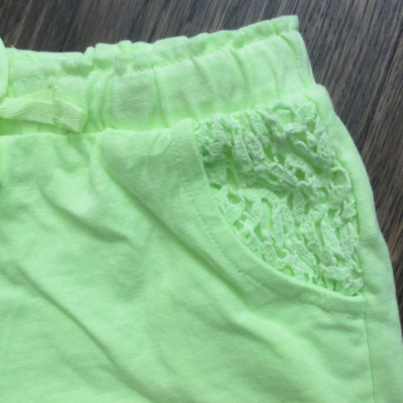 NEW ZARA BABY GIRL NEON YELLOW LACE CUFF SHORTS - Picture 5 of 7